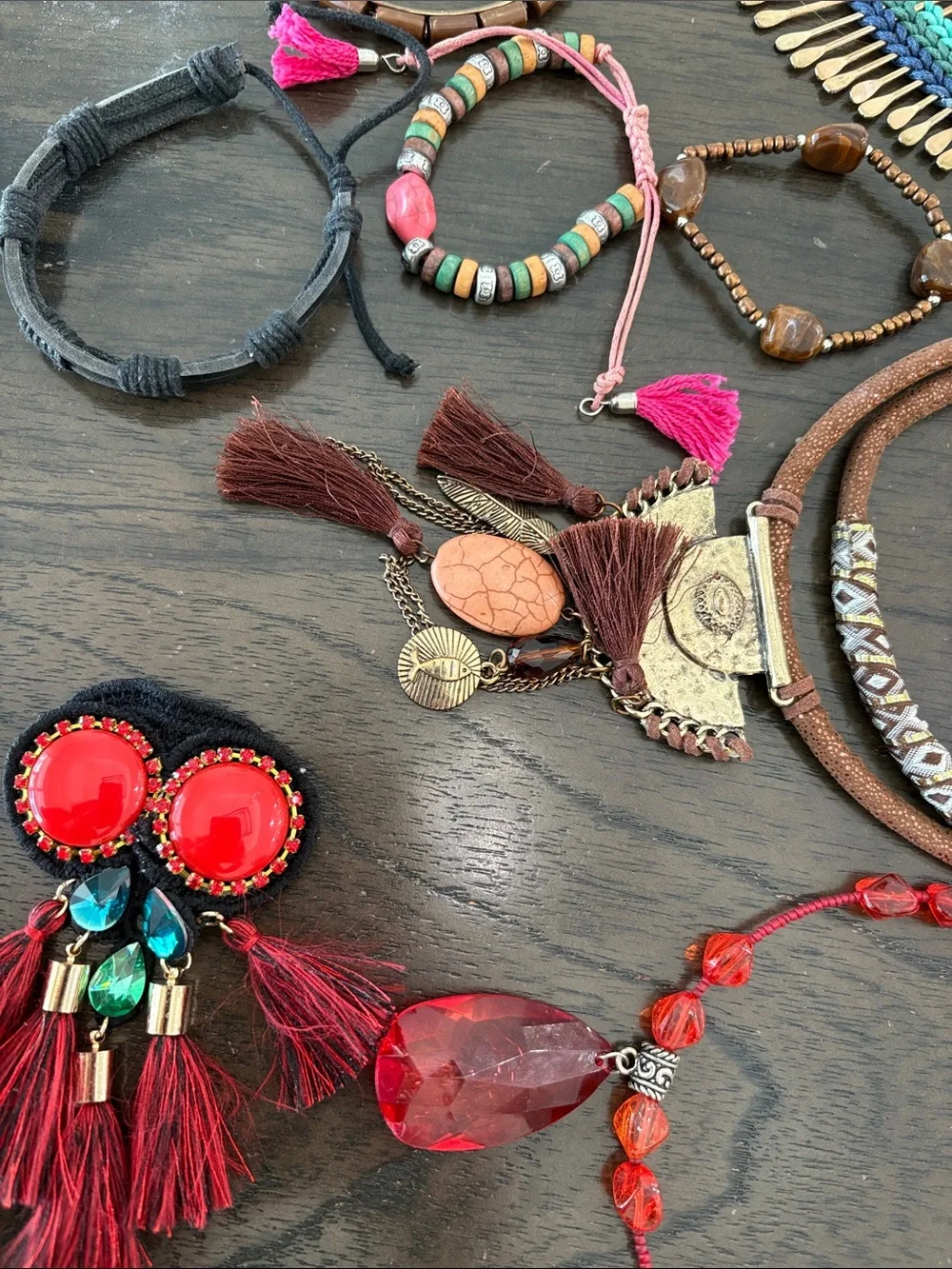 Boho Mixed-Color Statement Necklace Collection - Multi - Picture 5 of 10